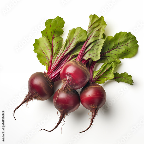 beets on white background