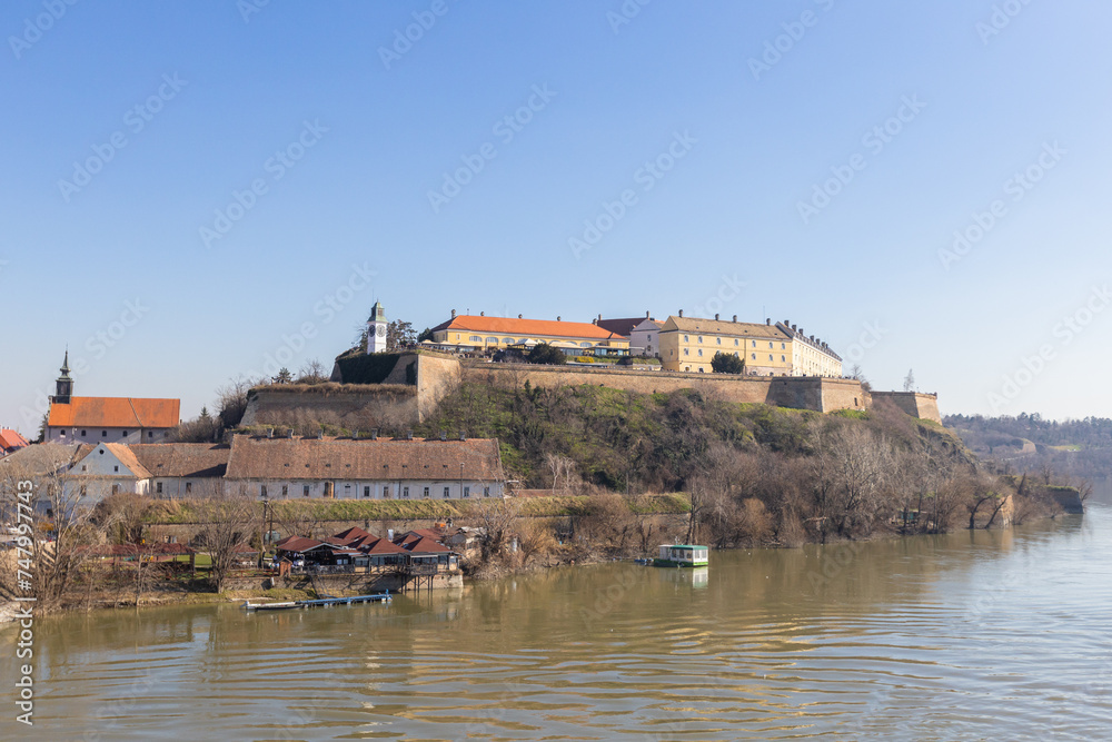 Petrovaradin Fortress overlooking the Danube in Serbia, a historic military stronghold with stunning architecture and panoramic views, making it a must-see landmark for tourists in Novi Sad.