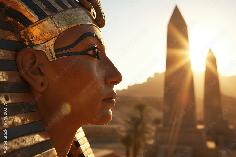 Unraveling the Mysteries of Egypt: Ramses, the Boy Pharaoh Who Entranced the World with His Ancient Tomb Discoveries. - obrazy, fototapety, plakaty 
