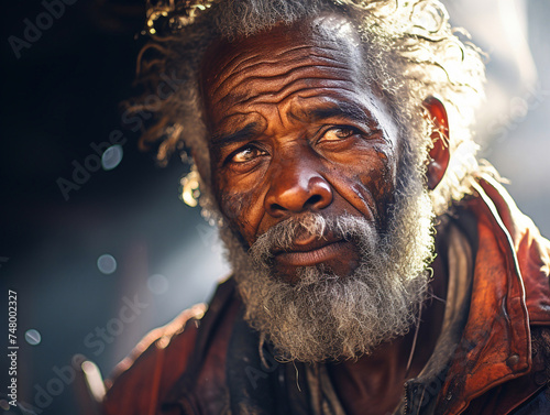 Old African face of a man