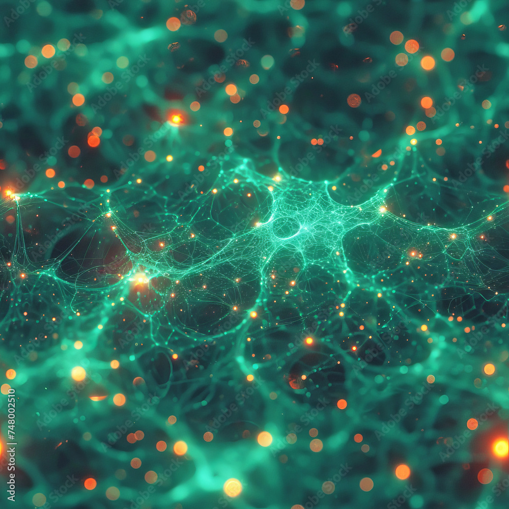 green neuronal network as a seamless Tile pattern, ai generated green neuronal network as a seamless Tile pattern, ai generated