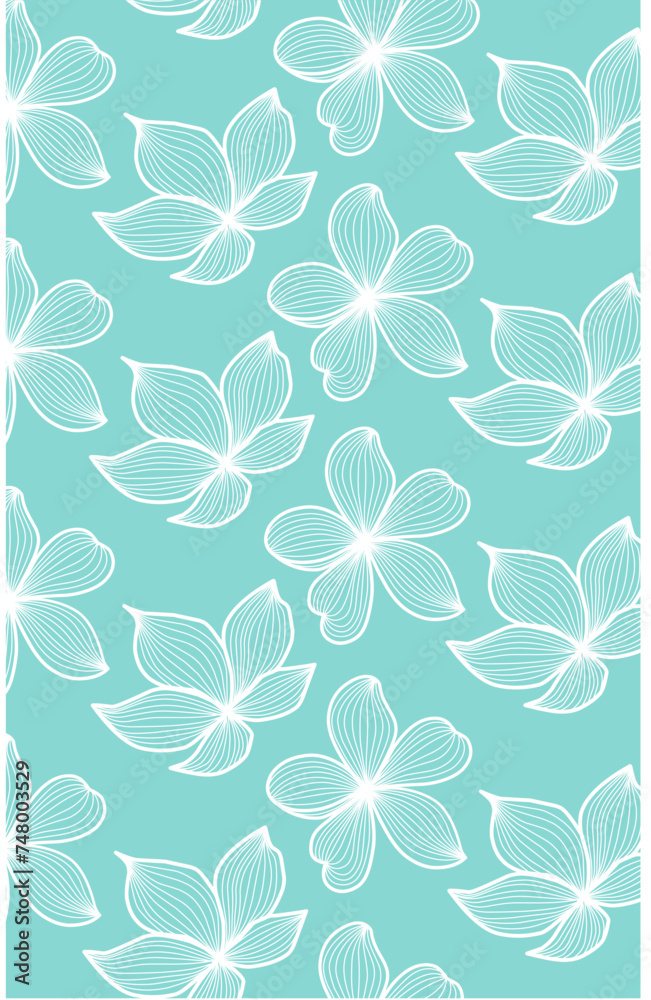 white leaf line art motif wallpaper on a blue background white leaf line art motif wallpaper on a blue background
