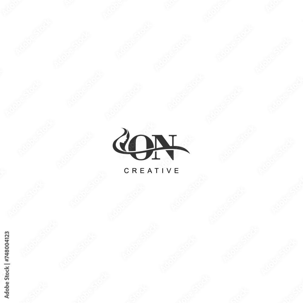 Initial ON logo beauty salon spa letter company elegant