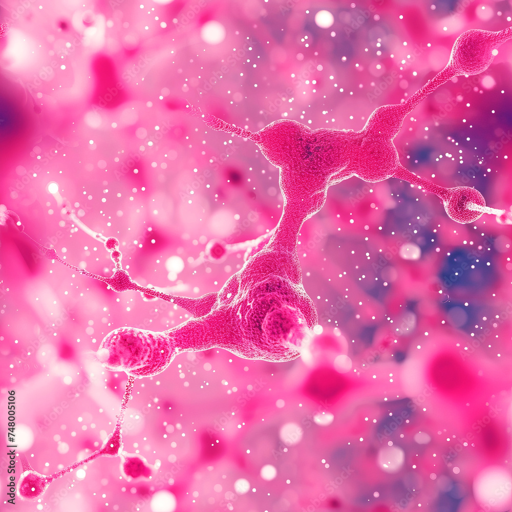 Fototapeta premium pink neuronal network as a seamless Tile pattern, ai generated