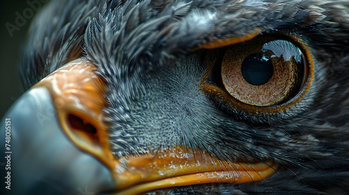 close up of an eye of an eagle,
An eagles sharp eye close-up  photo