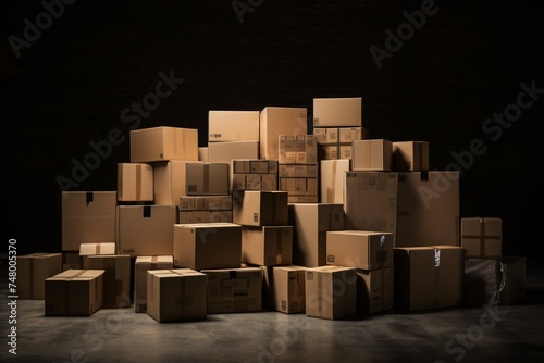 a large pile of cardboard boxes © TONSTOCK