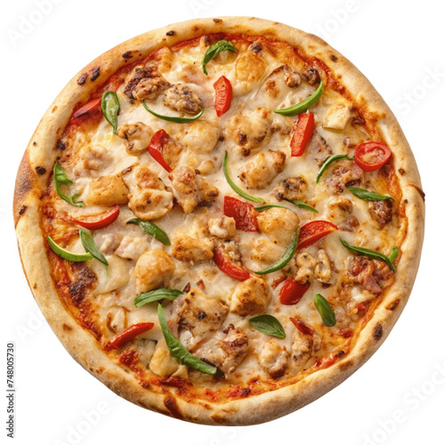 Chicken and pizza bell pepper isolated on Transparent background.
