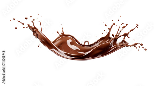 Chocolate Splash Isolated On PNG OR Transparent Background.