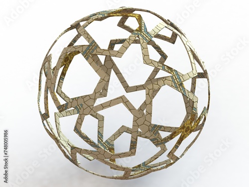 Wireframe Shape Geometric Finale Ball 3D print model 