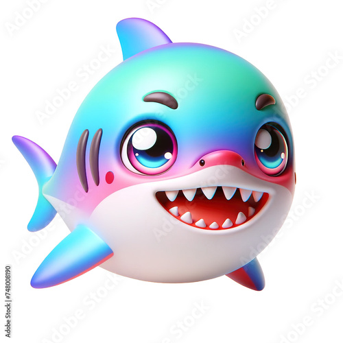 Friendly Cartoon Shark Character with a Big Smile