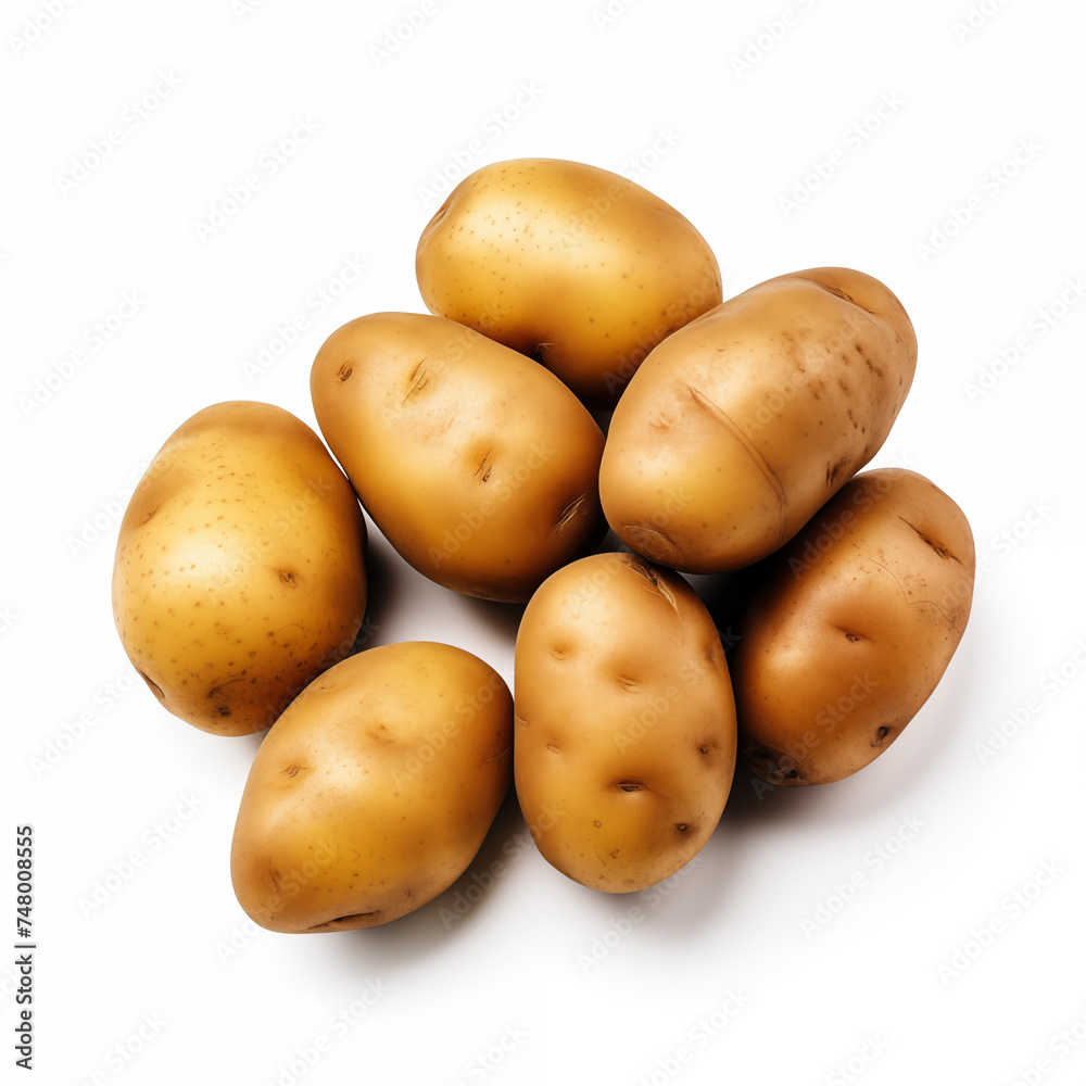 potatoes on a white background potatoes on a white background