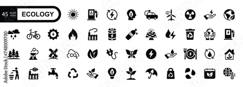 Ecology icons set. Nature icon. Eco green icons. Vector illustration
