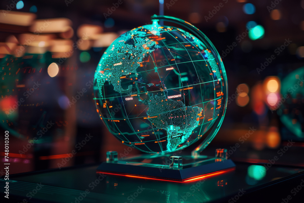 Fototapeta premium A glowing globe