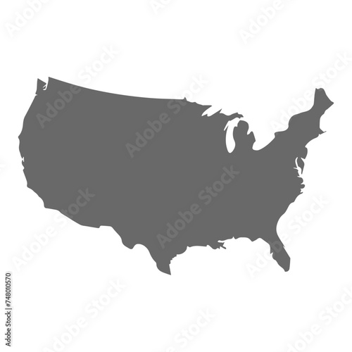 The map of the USA is gray.