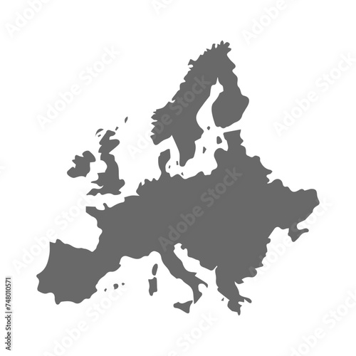 Europe Map Silhouette Vector illustration