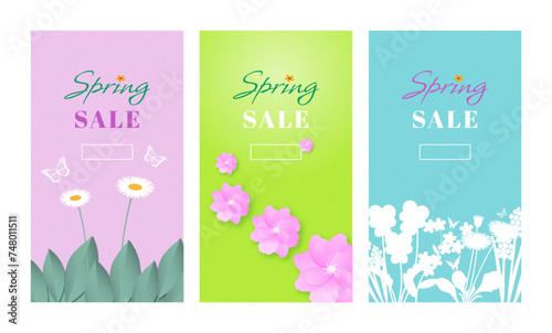 Spring vector leaflet, web banners for social media, wallpaper, background. Spring floral sale banner