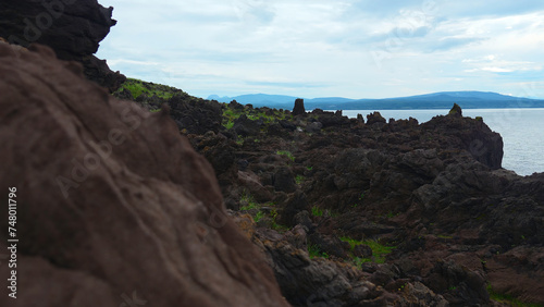 Картината върху платно Amazing landscape with rocks and rocks of sea