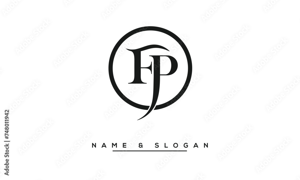 FP, PF, F, P Abstract Letters Logo Monogram FP, PF, F, P Abstract Letters Logo Monogram