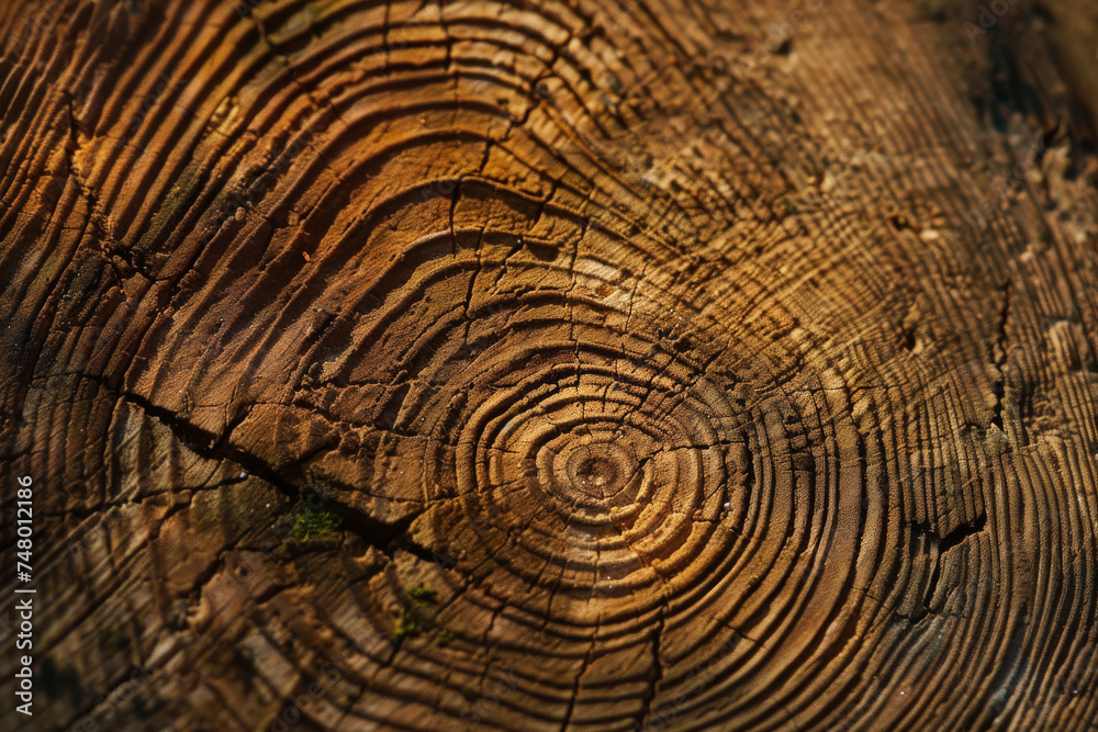 Fototapeta premium A close up of a tree stump showing the annual rings