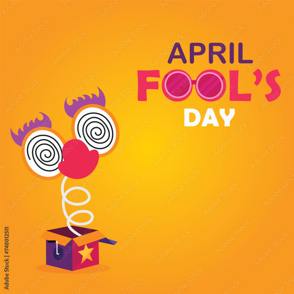 Naklejka premium Vector illustration April Fool Day Editable Post Banner Template
