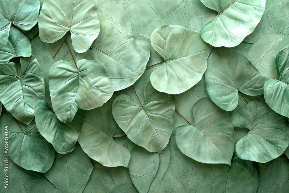Obraz premium Broad and heart-shaped leaves enveloping the captivating metamorphosis journey
