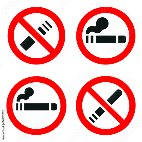 No smoking, prohibition sign, vector illustration.