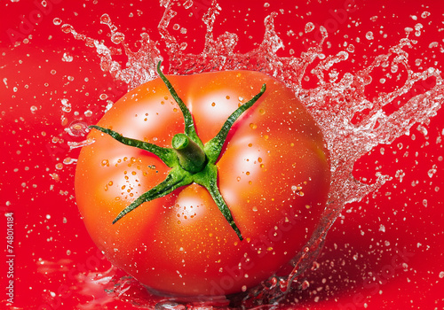 Tomato on Red background © musicphone1