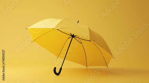 yellow umbrella mock up on isolated yellow background