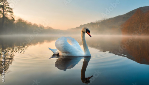 swan on lake