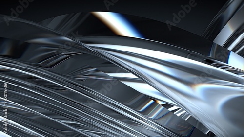 Crystal Chic Modern Artistic Elegant Modern 3D Rendering Abstract Background with Black Background
