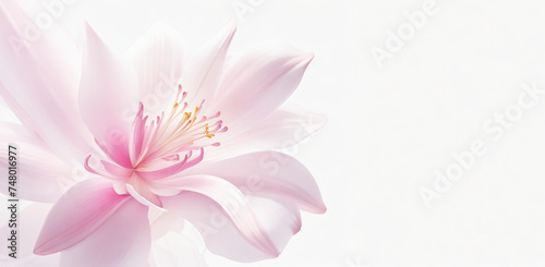 pink lily flower copy space generative ai