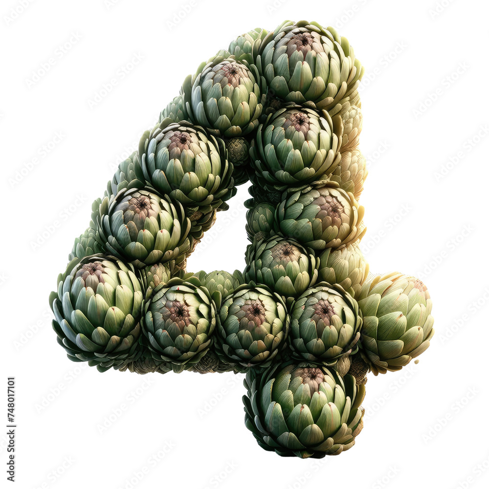 Fototapeta premium Isolated 3D Number on a Clear PNG Canvas Generative AI