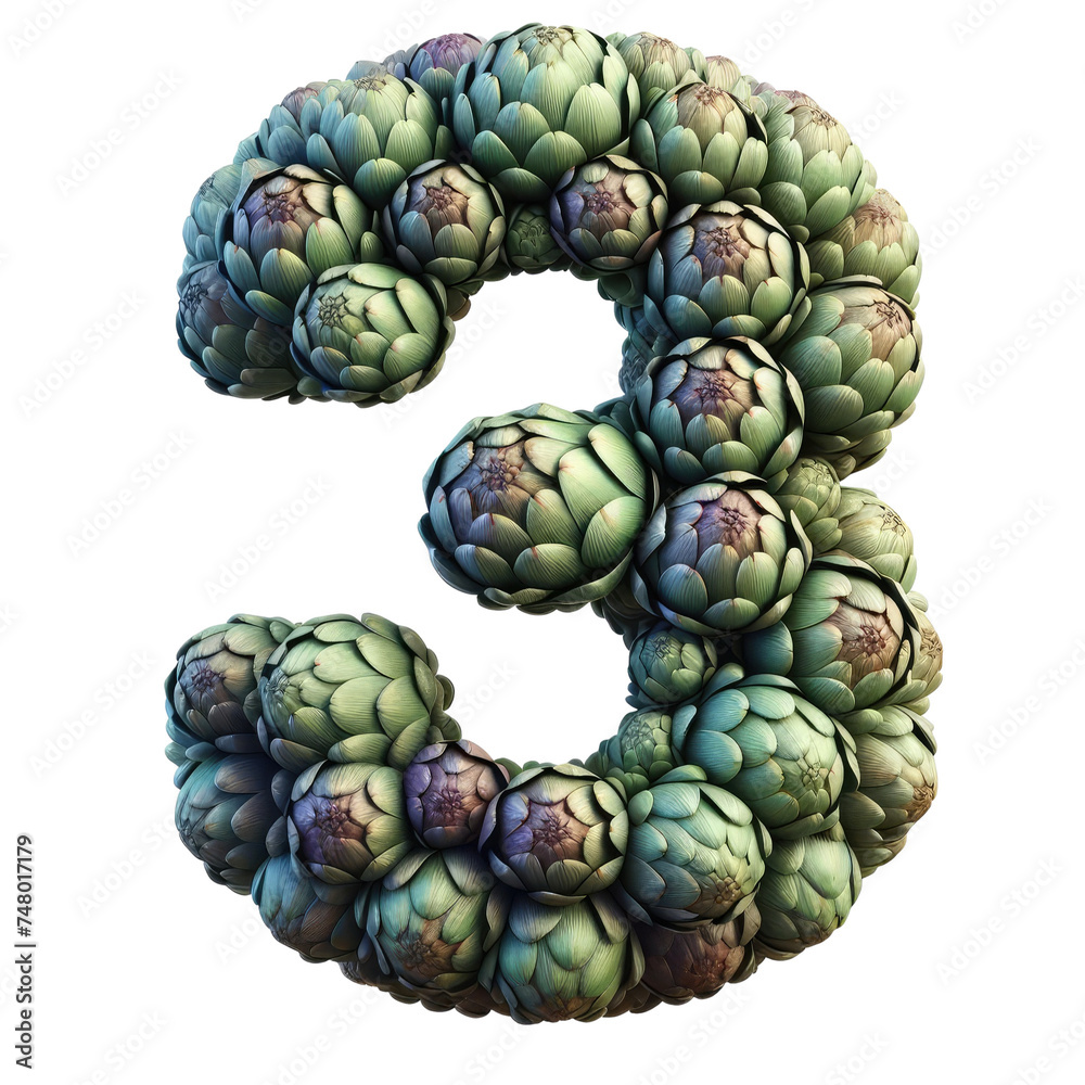 Fototapeta premium Isolated 3D Number on a Clear PNG Canvas Generative AI