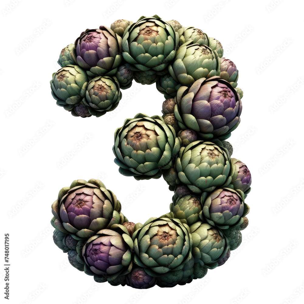 Fototapeta premium Isolated 3D Number on a Clear PNG Canvas Generative AI