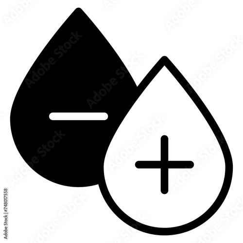 blood rh positie and negative icon