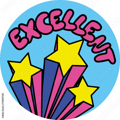 School labels. Award stickers for student, children, Learning Motivational slogans badge, Reward sticker design, encouragement sign, Educational kids design, Bright design