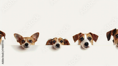 Cute different dogs on an isolated white background © VetalStock