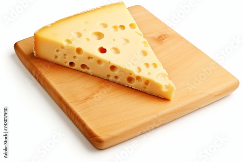 Artisan cheese placed on rustic wooden board, traditional dairy product for culinary background