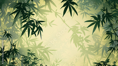 Bamboo leaves tree decorate the garden nature background © Mishi