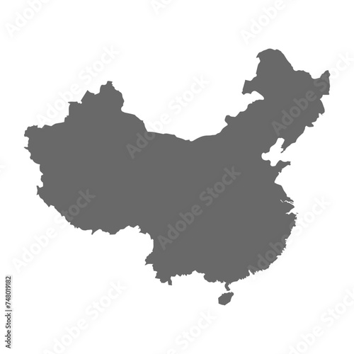 Republic of China map silhouette.