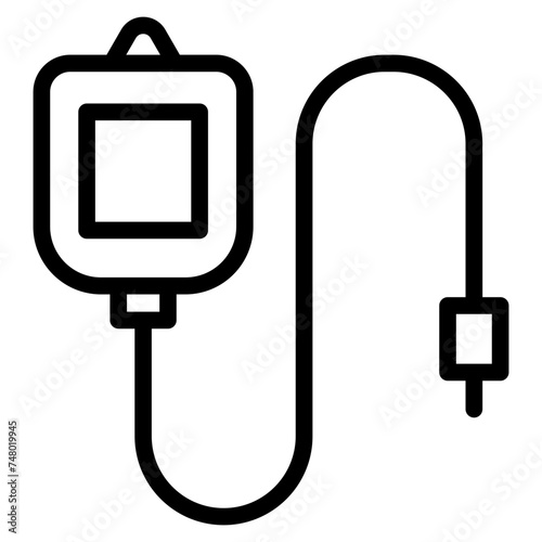 hand with blood transfusion icon