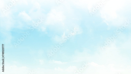 The vast blue sky and clouds sky. Gloomy vivid cyan landscape in environment day horizon skyline view