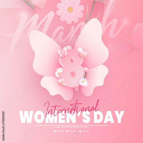 International women's day greeting design
