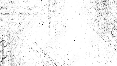 Distressed black texture. Dark grainy texture on white background. Dust overlay textured. Grain noise particles. Rusted white effect. Black paint splatter isolated on white background.