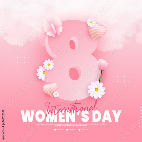 International women's day greeting design