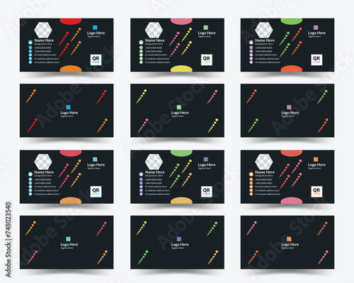 Business card design templates, Vector illustration design, Visiting card, Professional business card template, Double sided creative business card vector design template, Corporate business card.