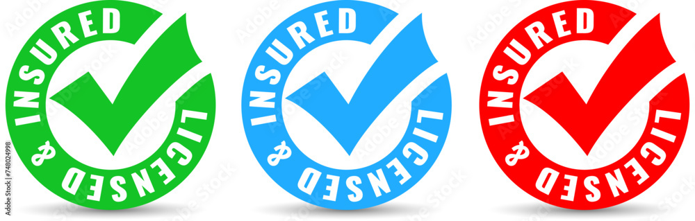 Licensed and Insured vector icon