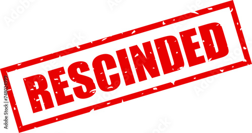 Rescinded grunge rectangular stamp