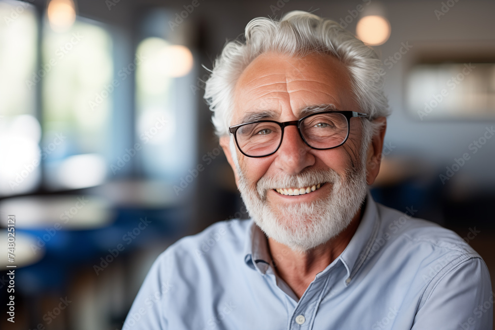 Warm Smiles of a Senior Man: Genuine Joy and Friendly Aura Captured Warm Smiles of a Senior Man: Genuine Joy and Friendly Aura Captured