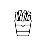 Fries outline icons, minimalist vector illustration ,simple transparent graphic element .Isolated on white background